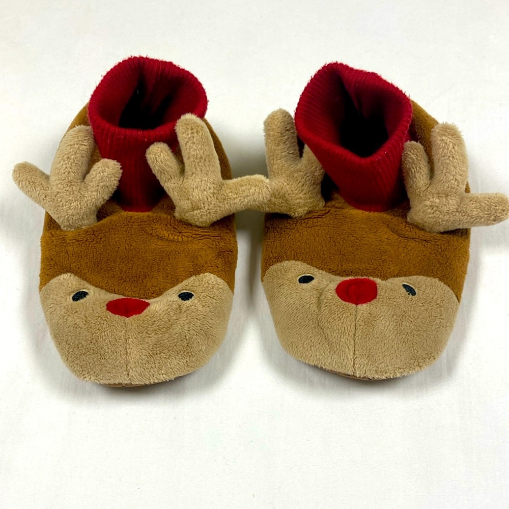 Gymboree Rudolph the red nose reindeer Christmas slippers size 2–3